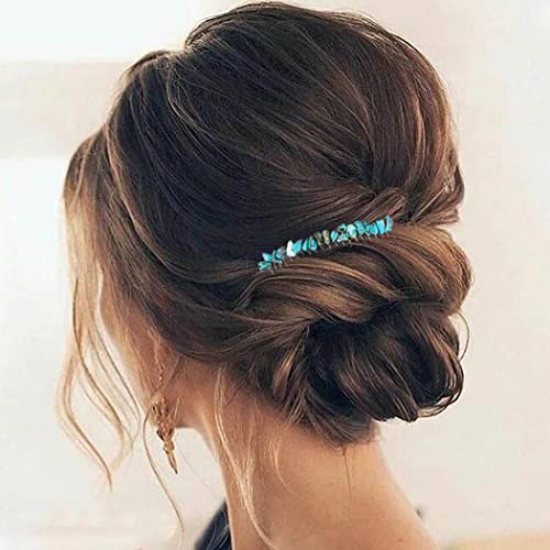 JONKY Turquoise, Transparent & Purple Crystal Bridal Hair Comb for Women