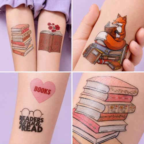 60 PCS Book-Themed Temporary Tattoos for Kids & Adults