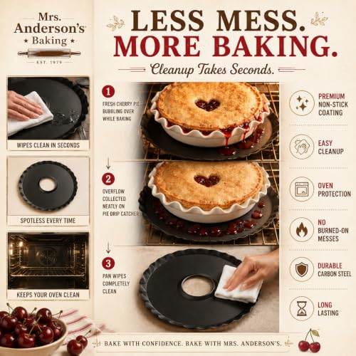 Mrs. Anderson’s Non-Stick Pie Drip Catcher Pan - 12.28 Inch Carbon Steel