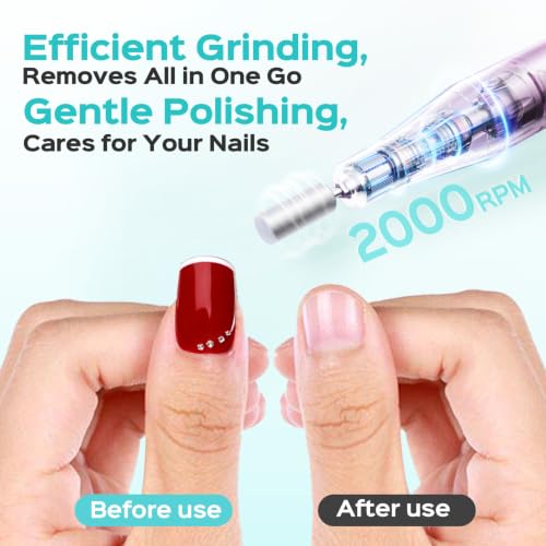 COSLUS C52 Purple Cordless Nail Drill with LED Display - Professional Manicure & Pedicure Kit
