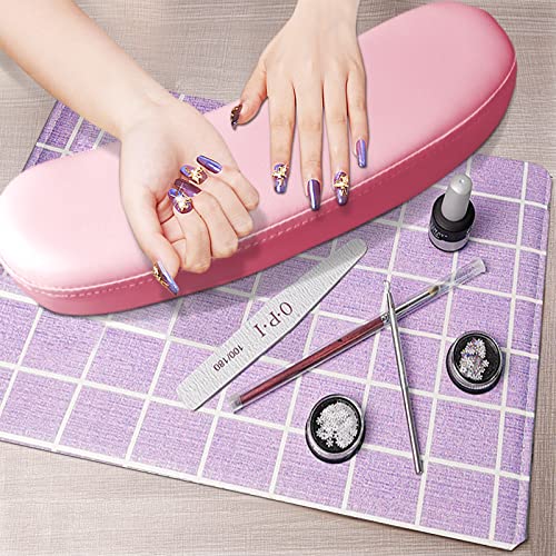 TOROKOM Pink Nail Arm Rest Pillow for Acrylic Nails, Hand Support Cushion