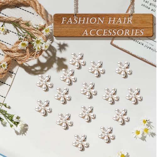 Mini Pearl Claw Clips - 10 Pack, Flower Design Hair Accessories