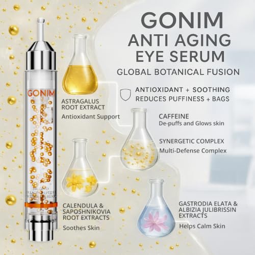 GONIM Caffeine Eye Serum for Dark Circles & Puffiness, 0.34 Fl Oz