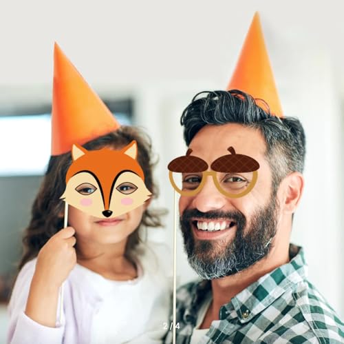 44 Pcs Woodland Animals Photo Booth Props for Kids' Parties
