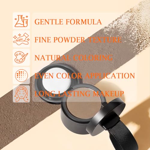 Bosdoer Black Hairline Powder for Bald Spots & Thinning Edges, Waterproof & Transfer-Resistant, Natural Matte Finish