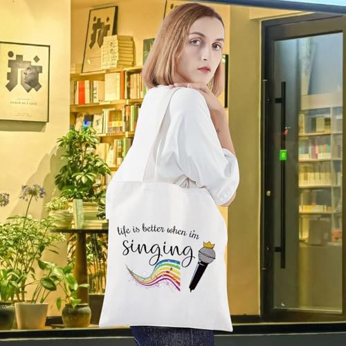 LEVLO I'm Singing Tote Music Lover Cosmetic Makeup Bag Gift for Women & Girls