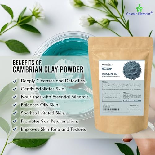 Cambrian Blue Clay Mask Powder - Natural Exfoliating & Detoxifying Care (8 oz)