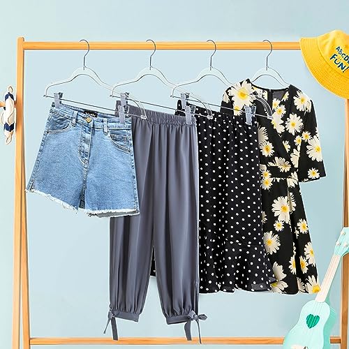 Clear Plastic Pants Hangers with Clips - 5 Pack Heavy Duty