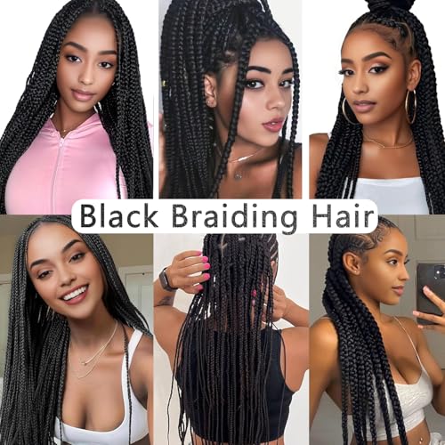 Porpouy 16 Inch Pre-Stretched Braiding Hair - 8 Packs Synthetic Extensions
