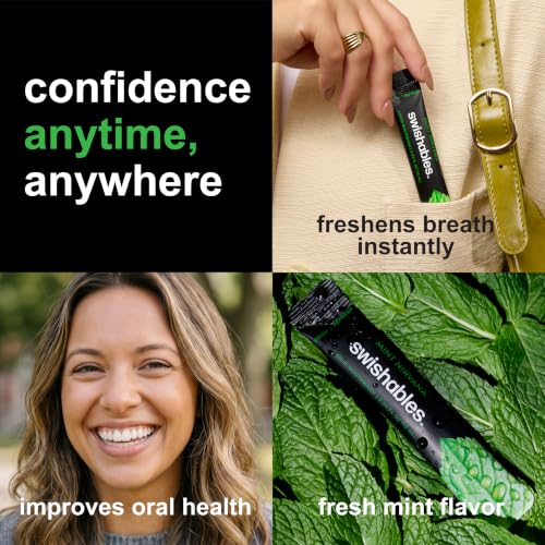 Swishables Liquid Mouthwash Packets - Spearmint Bliss / 36 Travel Sticks