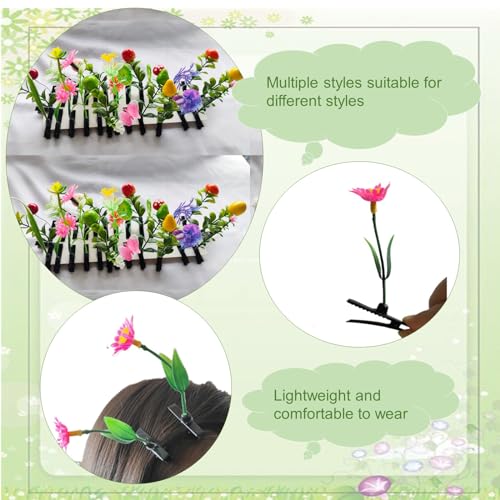 100 Pcs Cute Sprout Hair Clips - Assorted Plant & Flower Barrettes