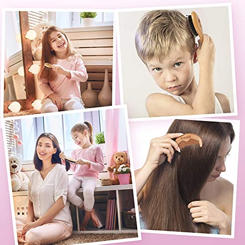 Sosoon Boar Bristle Hair Brush Set with Nylon Pins for Detangling