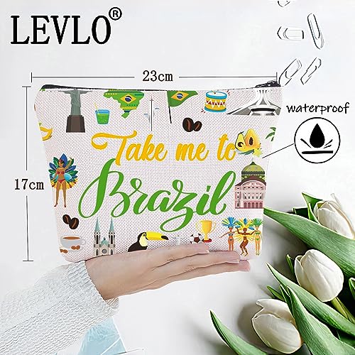 Take Me To Brazil Cosmetic Bag - Travel Zipper Pouch for Souvenirs