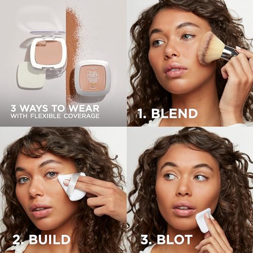 L'Oreal Paris True Match Super Blendable Oil-Free Powder Foundation W6 Medium - Pack of 2, 0.33 oz Each