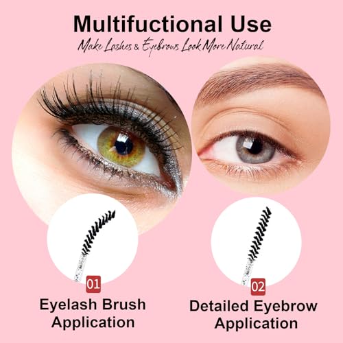 Black Disposable Mini Mascara Wands - 50 Pack for Lash & Eyebrow Grooming