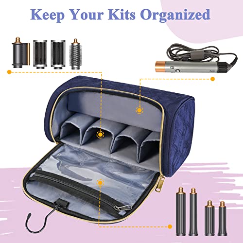 Mancro Padded Travel Case for Dyson Airwrap & Shark FlexStyle, Blue