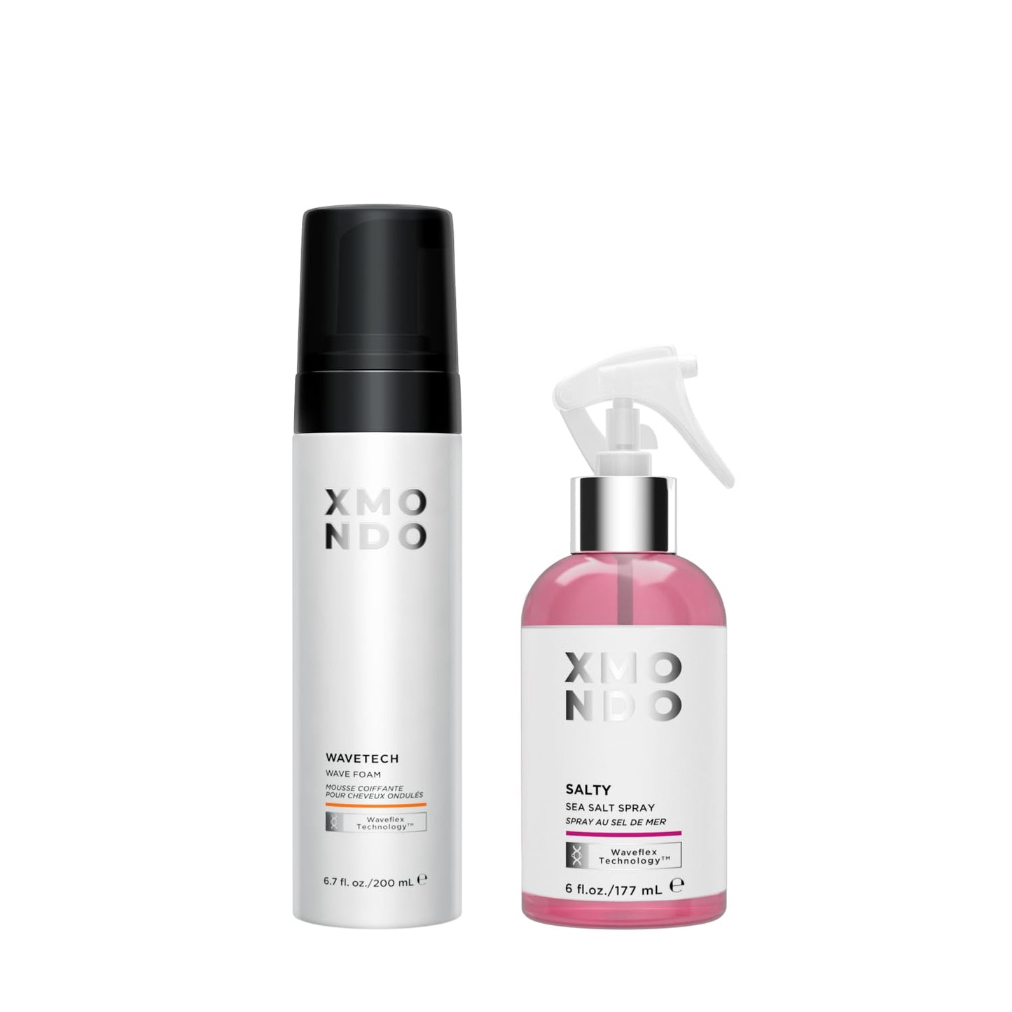 XMONDO Wave Foam & Salty Sea Spray Bundle - Vegan Anti-Frizz Hair Products for Waves & Shine | 6 Fl Oz, 2pc Set