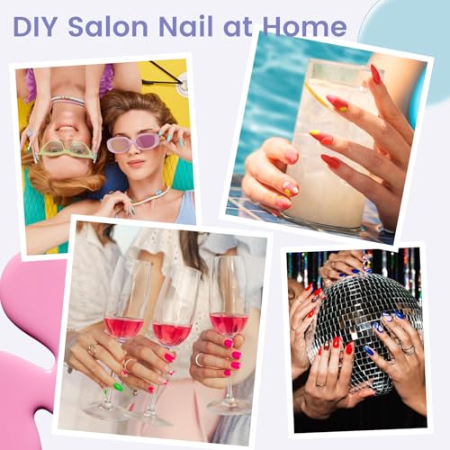 240Pcs Clear Almond Nail Tips – 12 Sizes Full Cover for DIY Salon
