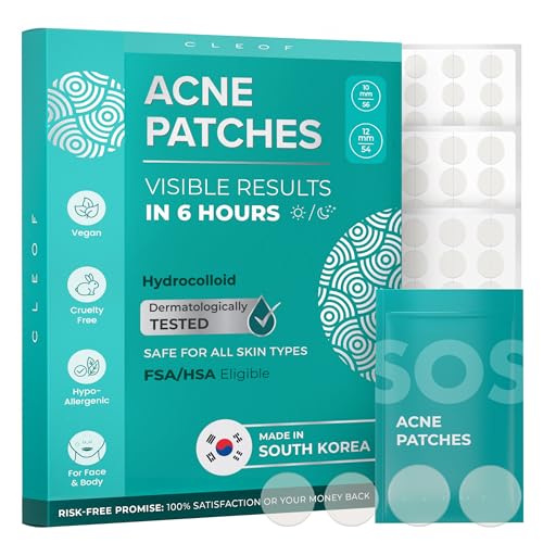 Hydrocolloid Acne Pimple Patches - Vegan, Hypoallergenic (110 Count)