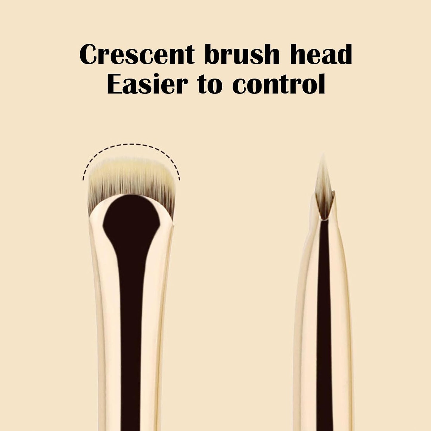 Precision Fine Angled Eyeliner Brush Set - Ultra Thin Synthetic Bristles Makeup Tool | 2 Pcs Gold