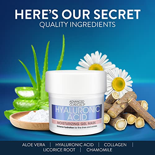 Advanced Clinicals Hyaluronic Acid Gel Face Mask, Hydrating & Anti-Aging