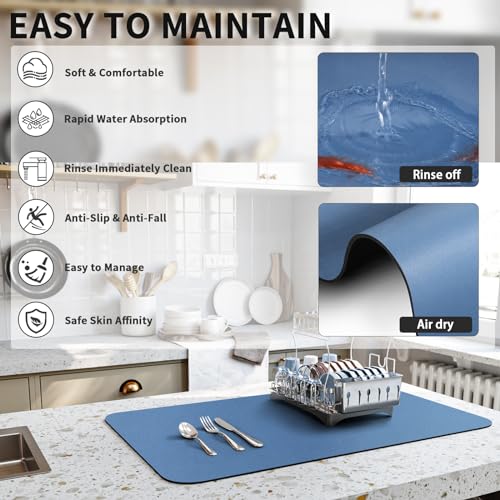 HotLive Dish Drying Mat - Absorbent & Heat Resistant, 16"x18"