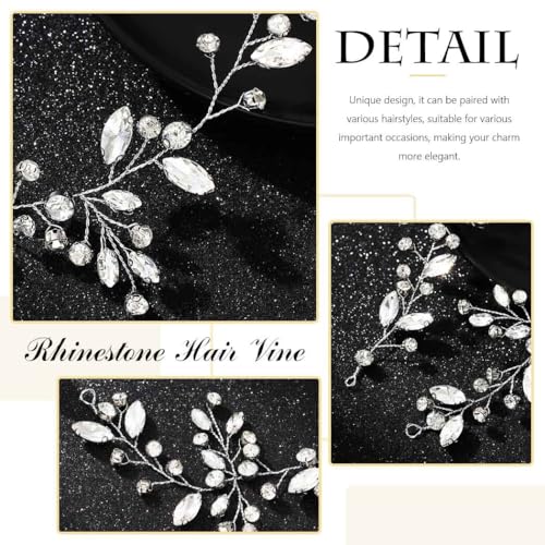 GENBREE Silver Rhinestone Wedding Hair Vine - Elegant Bridal Hair Piece