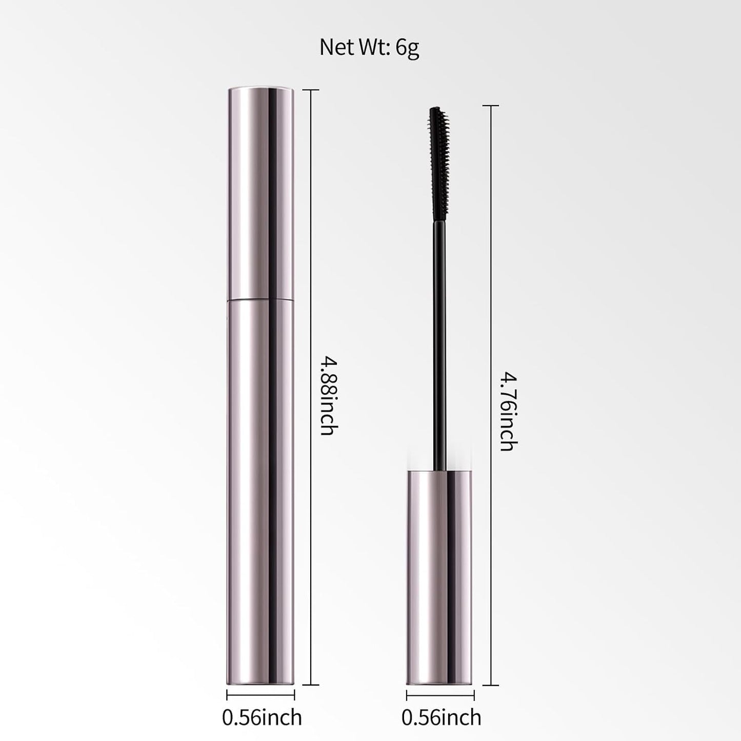 Lengthening & Volumizing Mascara for Older Women 60+ | Smudge-Proof, Flake-Free Black - Slim Micro-Brush for Hooded Eyes