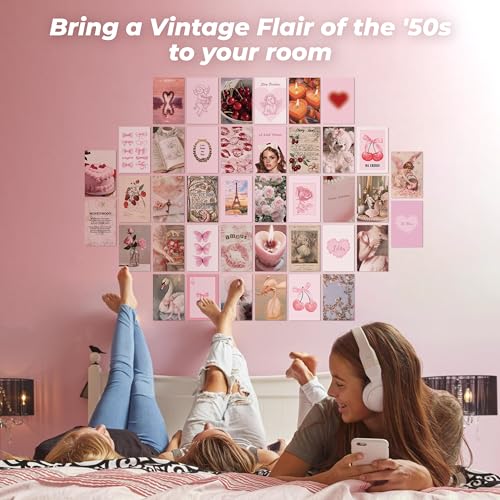 Pink Coquette Wall Collage Kit - 40 Cute Aesthetic Posters