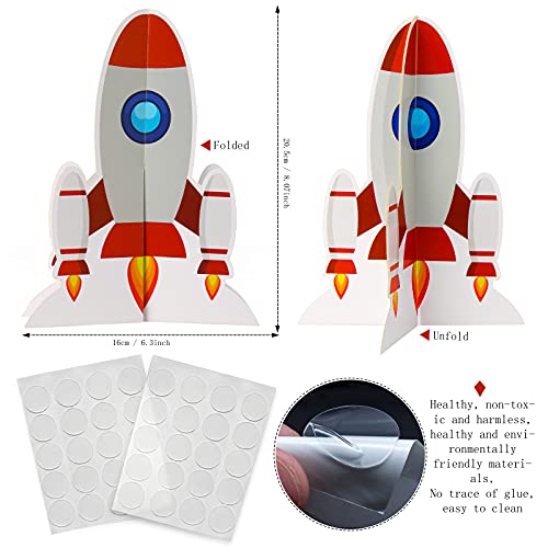 Yewong 6-Piece Outer Space Rocket Centerpieces for Parties