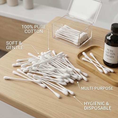 CGR Cotton Swabs 400pcs - Eco-Friendly Paper Sticks, 16-Pack