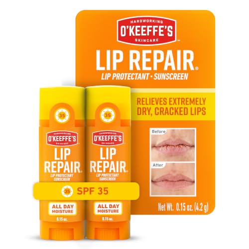 O'Keeffe's Lip Repair SPF 35 Balm - Moisturizer for Dry Cracked Lips (Pack of 2)