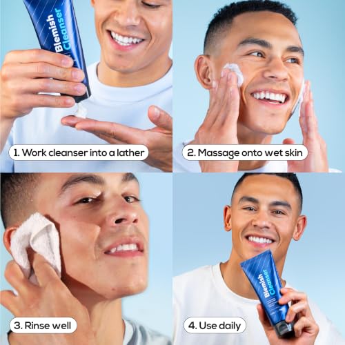Hanhoo Men’s Blemish Cleanser with Bamboo & Sea Salt - 5.07 Fl. Oz.