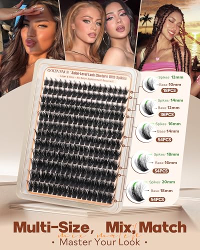 J-Manga Cluster with Spikes Eyelash Extensions Kit - 204 Pieces, 12-18mm