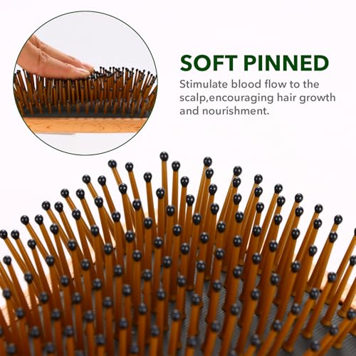 Jorplixy Wooden Paddle Hair Brush - Detangling Brush for All Hair Types