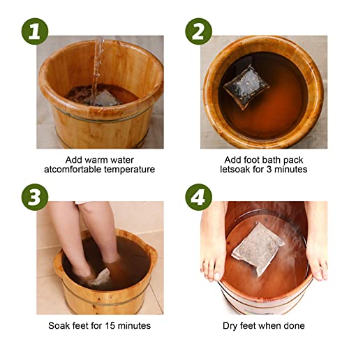UDOIT 20PCS Ginger & Mugwort Foot Soak Bags for Relaxation & Swelling Relief