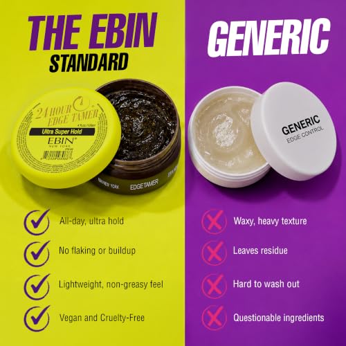 EBIN NEW YORK 24-Hour Ultra Hold Edge Tamer - 4 Fl Oz, Strong, Humidity-Resistant