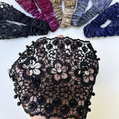 5 Pcs Boho-Chic Lace Headbands for Women – Crystal & Pearl Accents