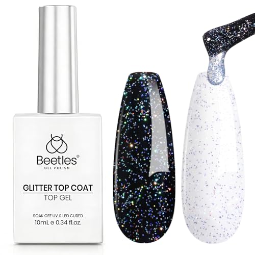 Beetles Iridescent Silver Glitter Gel Top Coat 10ml