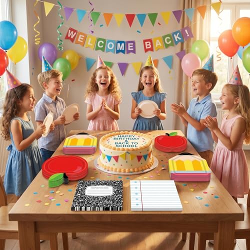 Back to School Party Decorations Set - 40PCS Paper Plates & Napkins