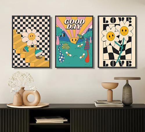 3-Piece Vintage Hippie Canvas Wall Art Set | 12x16 Unframed Posters