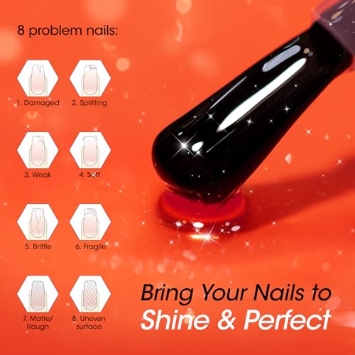 GELLEN One-Step Nail Strengthener & Polish - Ultra-Glossy Rose Red