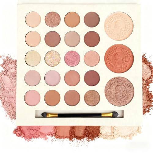 K'APEINE 23-Color Matte & Shimmer Eyeshadow Palette for Women - Nude & Natural Looks