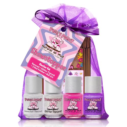 Piggy Paint Showstopper Starter Set: 100% Non-Toxic Kids Nail Polish Kit