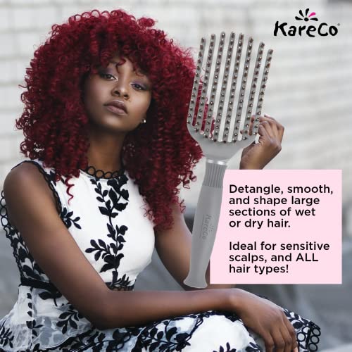 KareCo Premium Tangle Buster Hair Brush Gray - Travel Detangler for All Hair Types