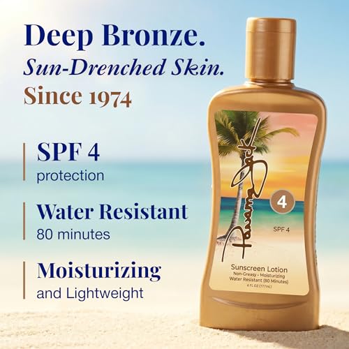 Panama Jack SPF 4 Tanning Lotion 6 Oz Pack of 2 - Water-Resistant Sun Care