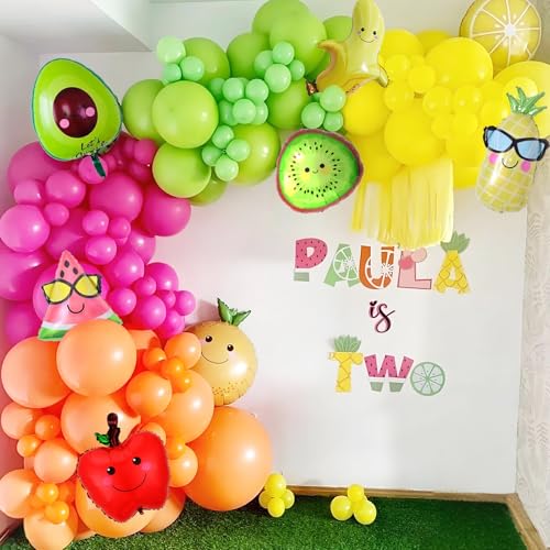 8pcs Cartoon Fruit Balloons for 1st Birthday Party Decorations