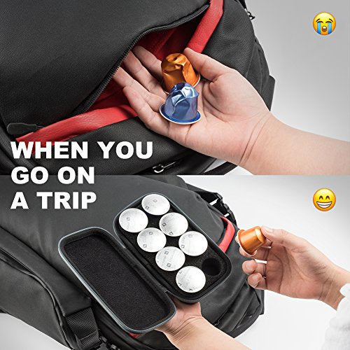 ROMAUNT Portable Espresso Maker Case for Nespresso Pods - Holds 8
