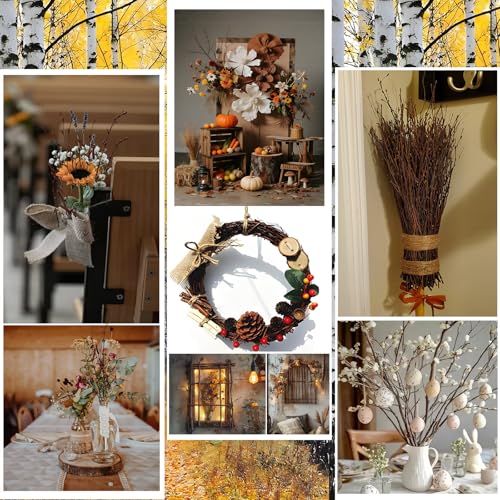 30 Natural Birch Branches - 17" Dried Twigs for Vases & Decor