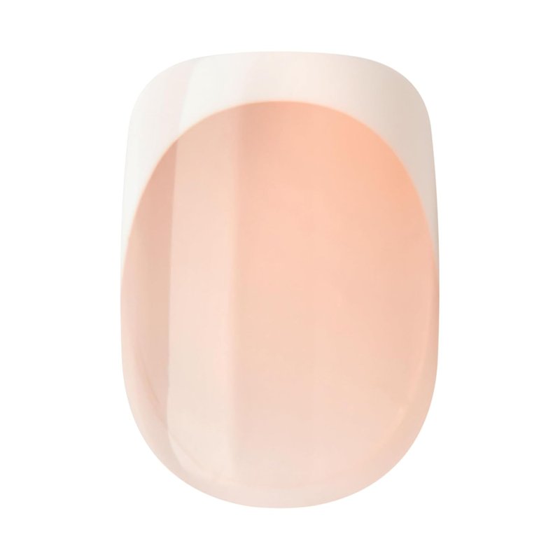 Kiss Impress No Glue French Press-On Nails - Short Squoval Shape, White | 30 Nails, Prep Pad & Manicure Tools